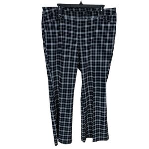 Women's Lane Bryant Black Plaid Flare Leg Trousers Dress Pants Size 16